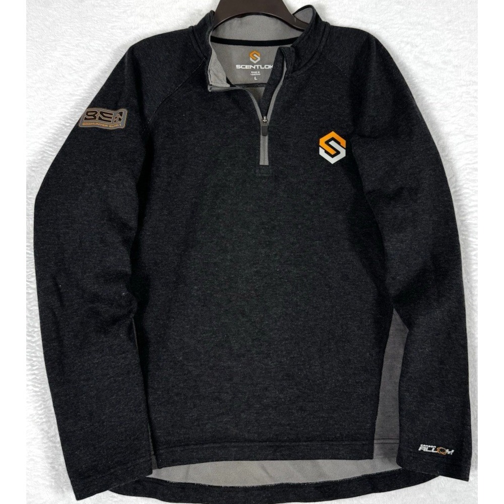 ScentLok L Bowhunter Elite 1 Merino Wool Blend 1/4 Zip Pullover Dark Gray